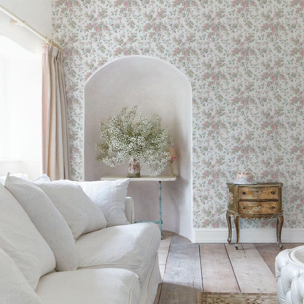 125125 - Chelsea Wallpaper - Fresh White - Shabby Chic