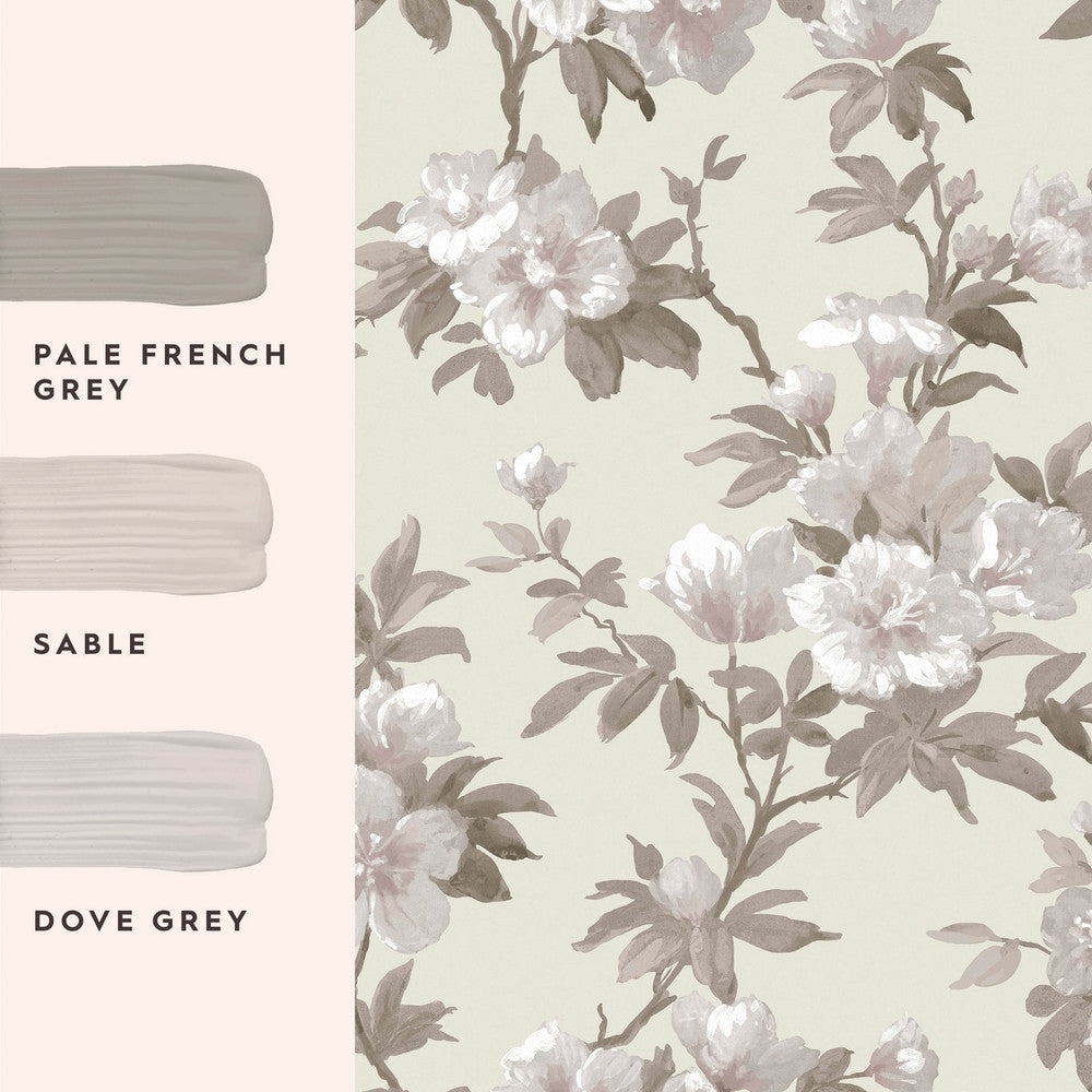 127389 - Rosamund Wallpaper - Natural - Laura Ashley