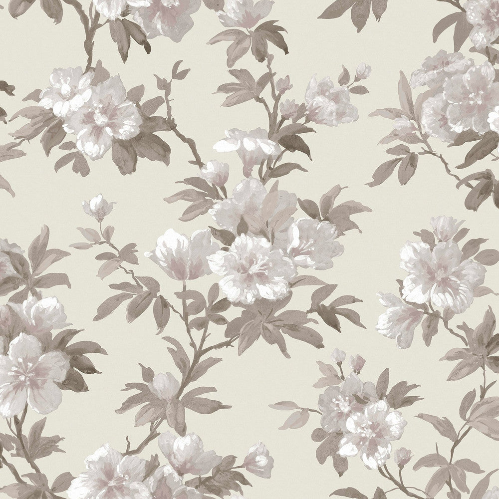 127389 - Rosamund Wallpaper - Natural - Laura Ashley