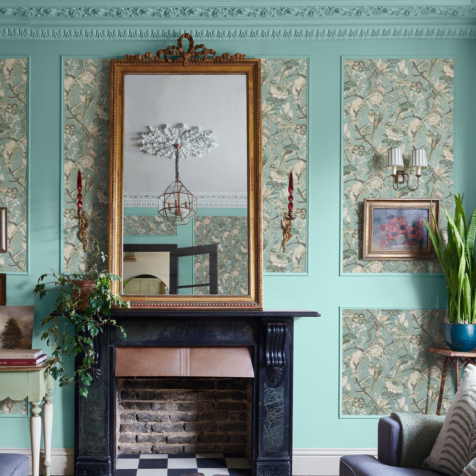 127910 - Perrow Wallpaper - Duck Egg - Graham & Brown