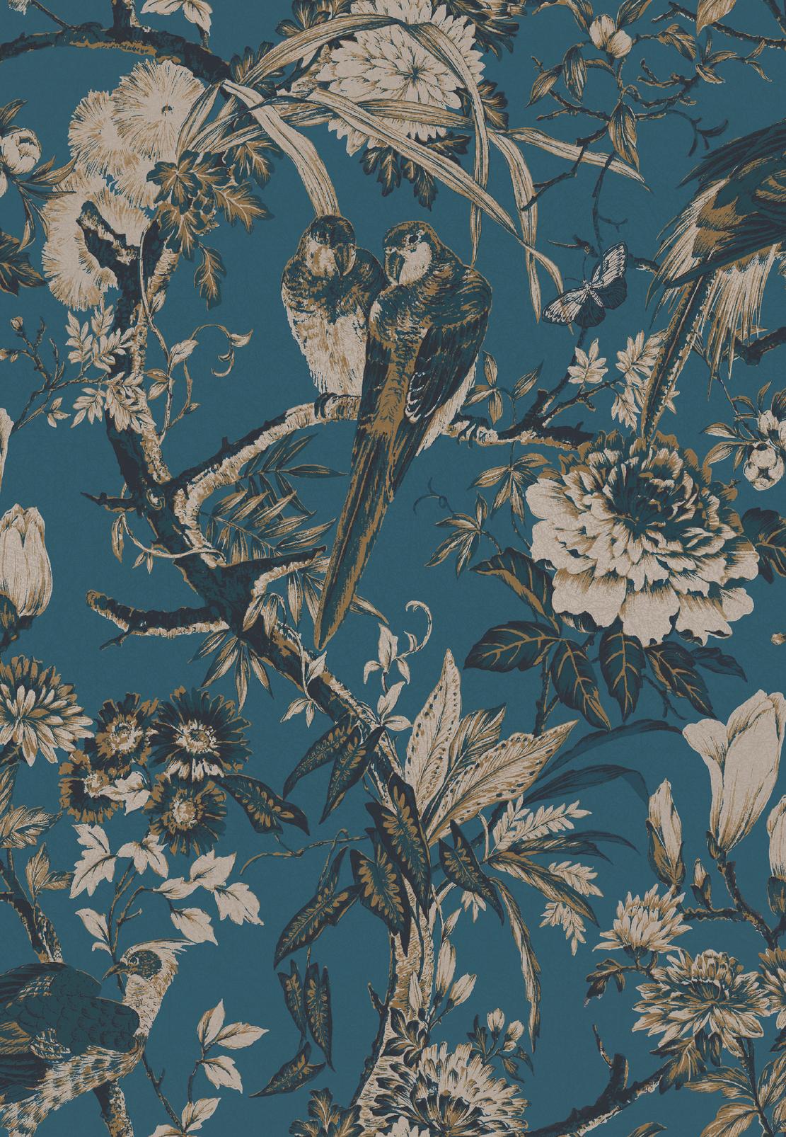 127911 - Perrow Wallpaper - Blue - Graham & Brown