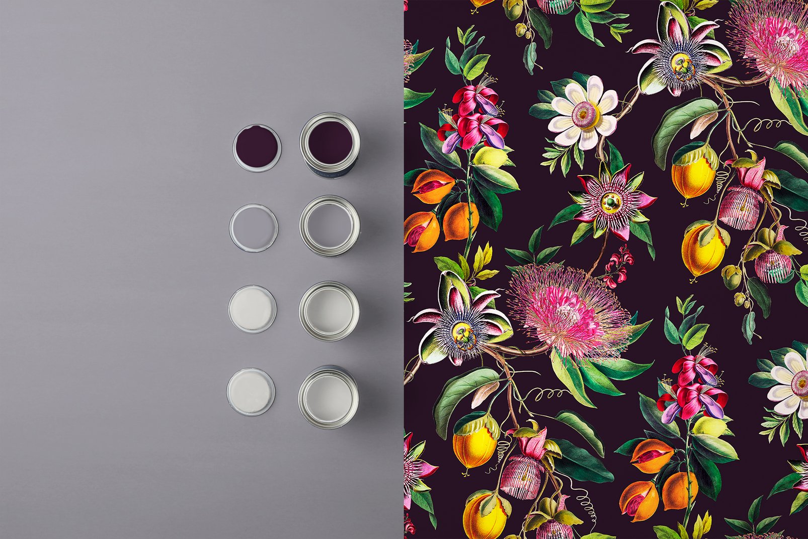 127920 - Physic Garden Wallpaper - Blackcurrant - Graham & Brown