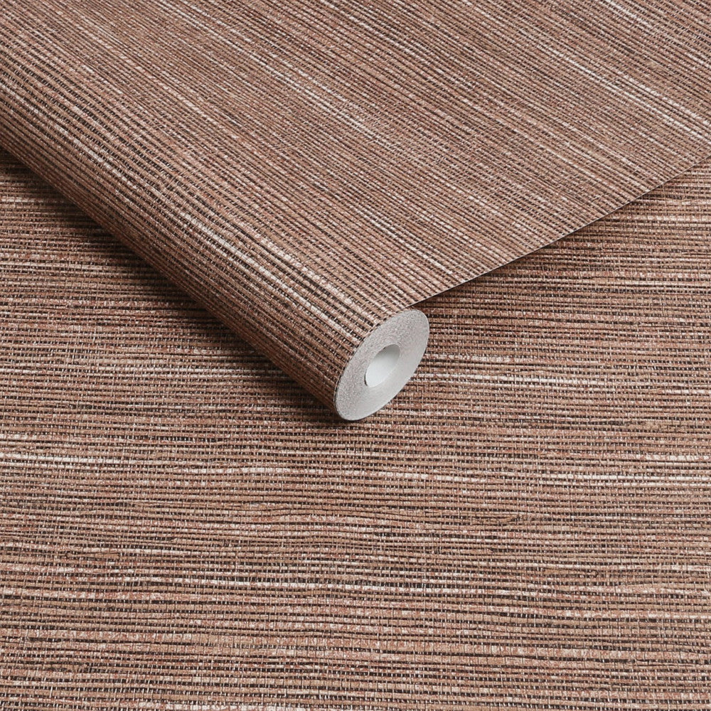 128772 - Emperor Grasscloth Wallpaper - Terracotta - Superfresco Easy