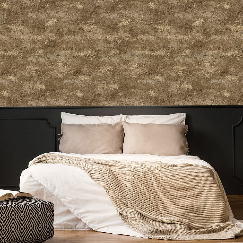 128802 - Urban Plaster Wallpaper - Bronze - Boutique Luxury