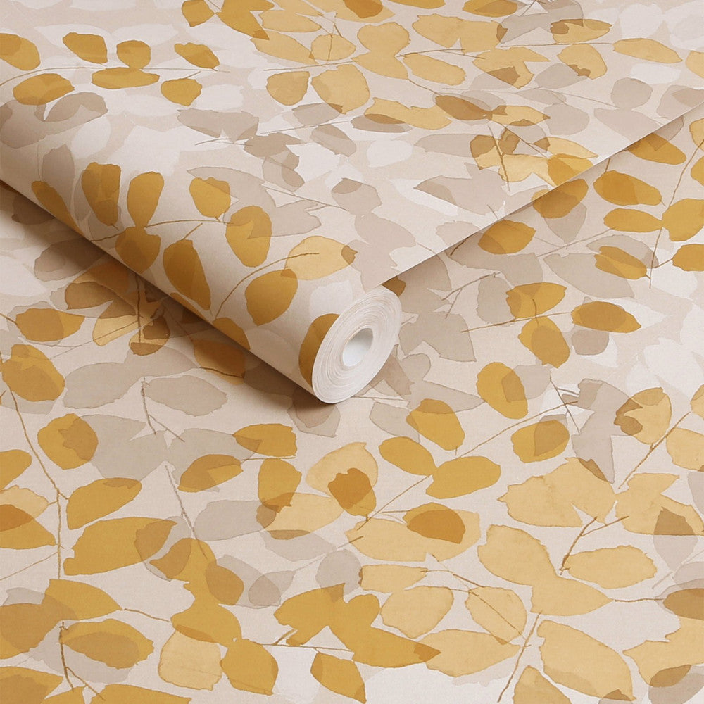 128828 - Forest Floor Wallpaper - Ochre - Next