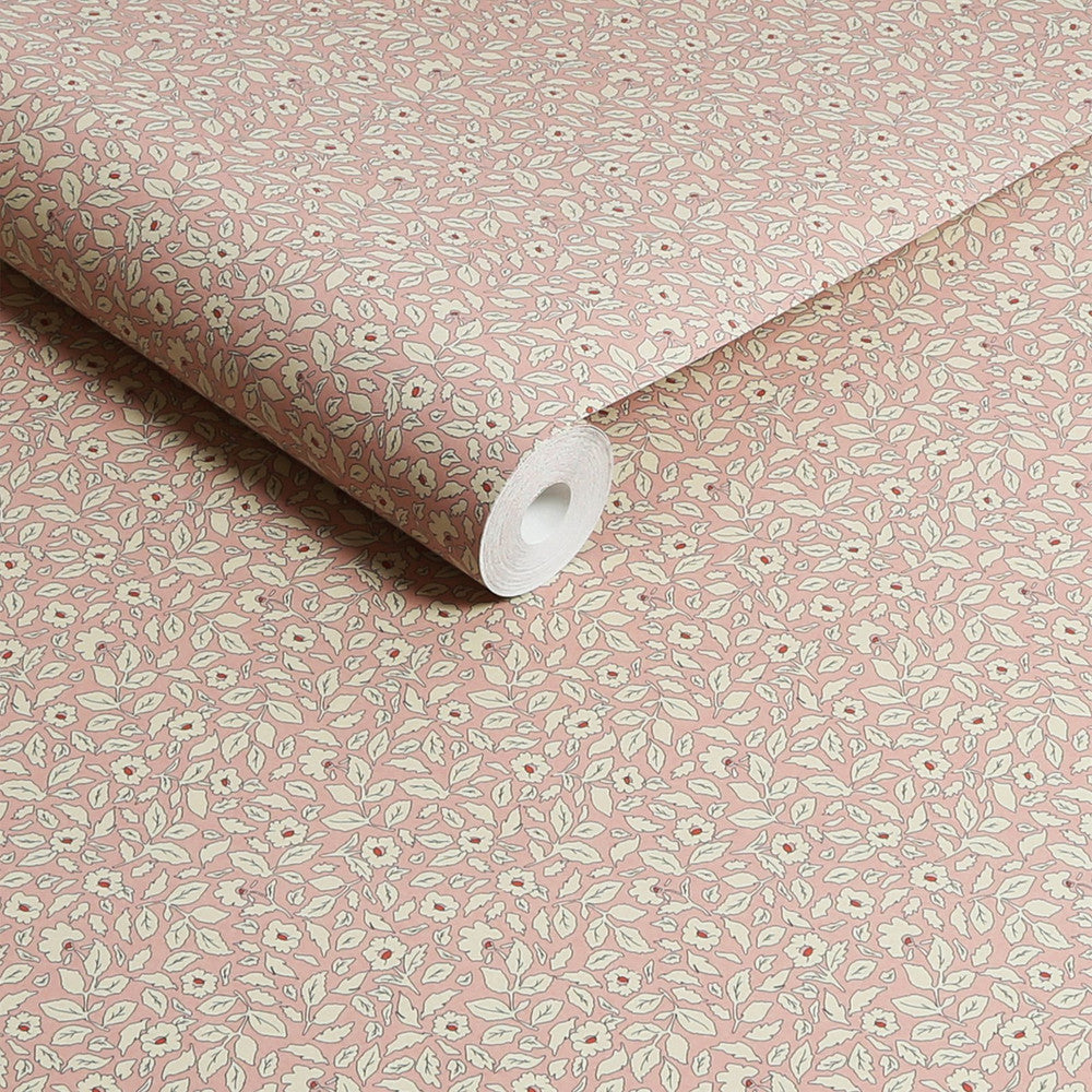 128917 - Ditsy Floral Wallpaper - Soft Pink - Joules