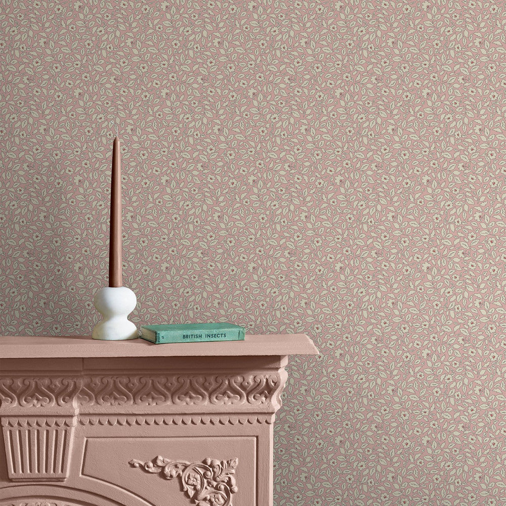 128917 - Ditsy Floral Wallpaper - Soft Pink - Joules