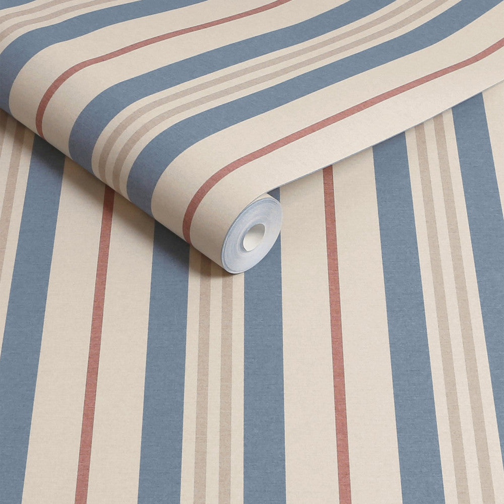 128926 - Grove Stripe Wallpaper - Pink & Blue - Joules