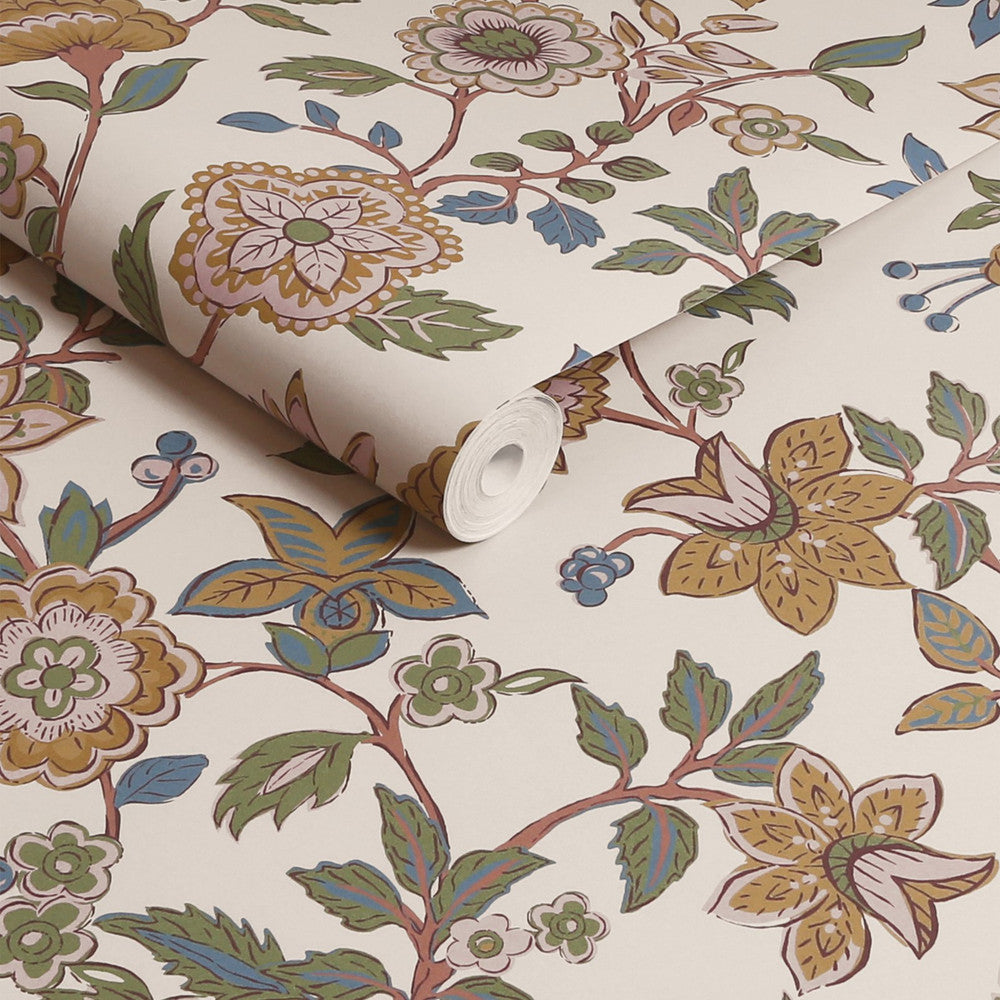 128929 - Scot Floral Wallpaper - Cream - Joules