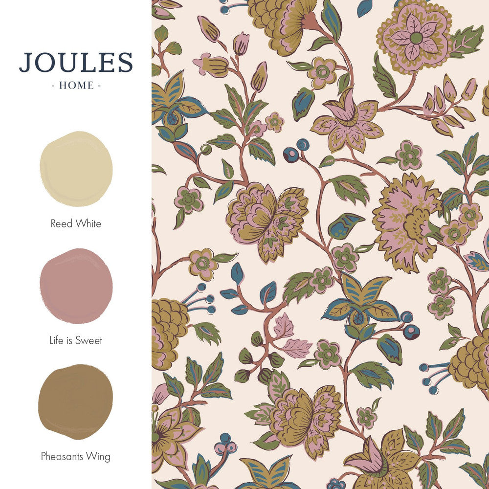 128929 - Scot Floral Wallpaper - Cream - Joules