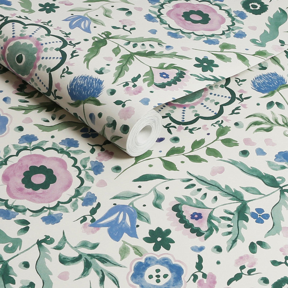 128959 - Festival Flowers Wallpaper - Cream - Joules