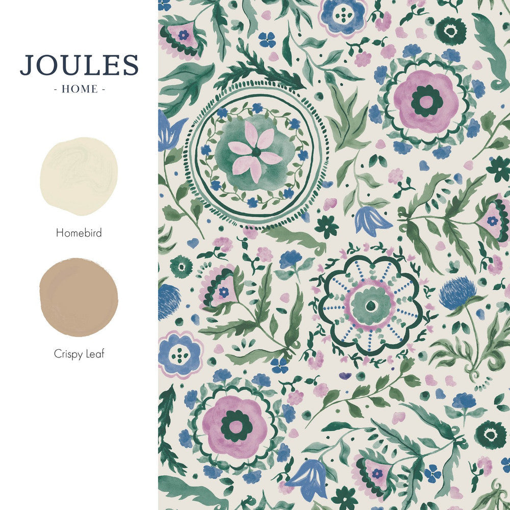 128959 - Festival Flowers Wallpaper - Cream - Joules