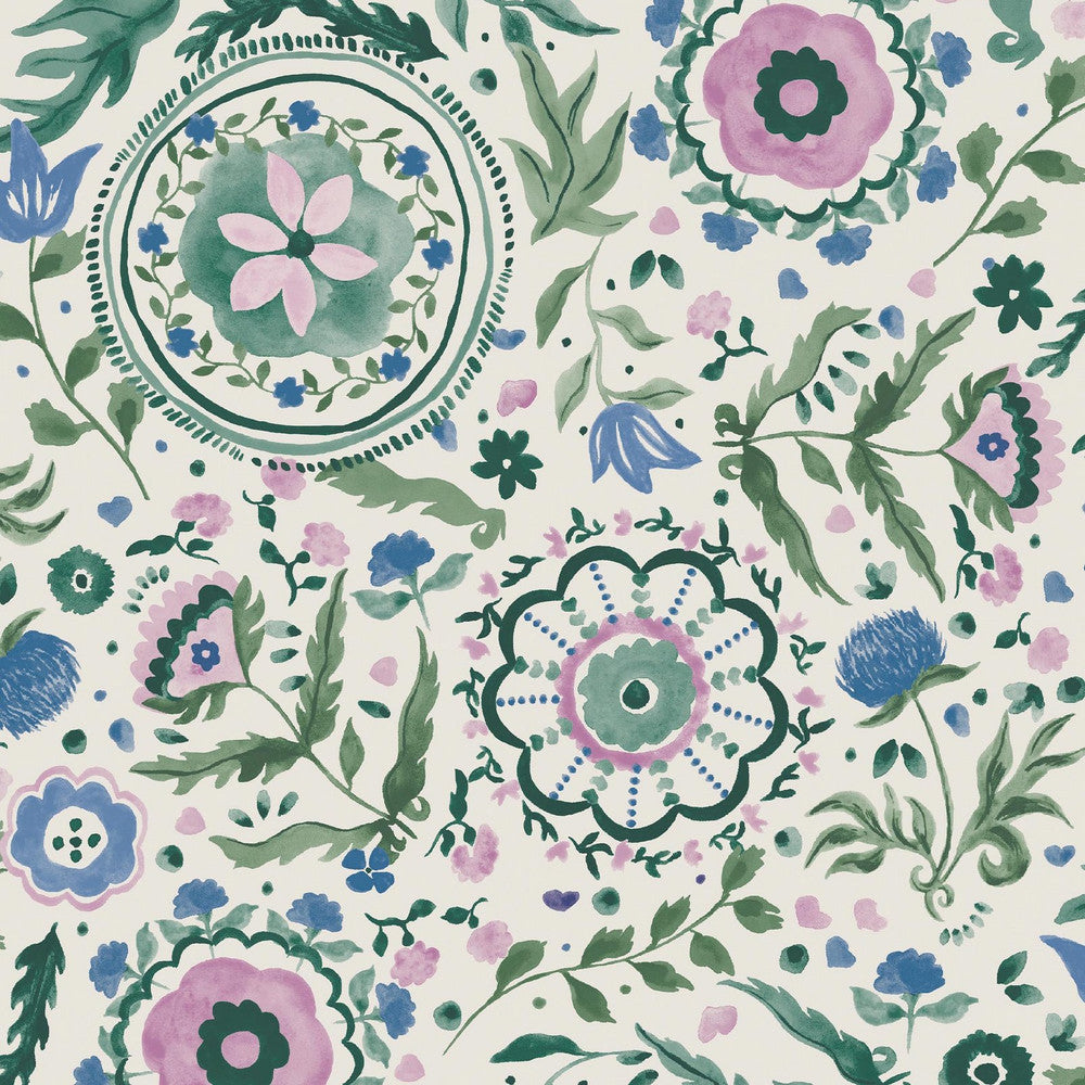 128959 - Festival Flowers Wallpaper - Cream - Joules