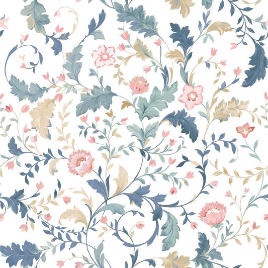 130099 - Litton Wallpaper - Dusky Seaspray - Laura Ashley