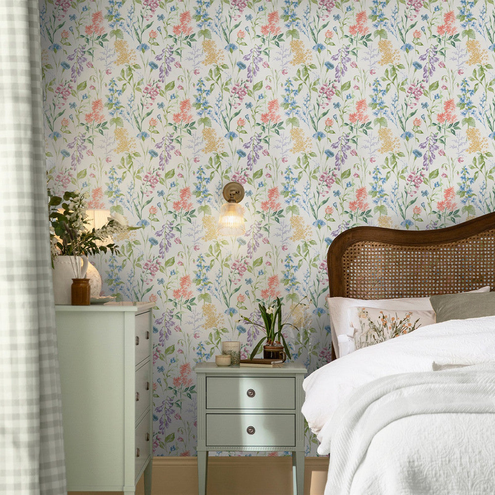 130103 - Elston Garden Wallpaper - Multi - Laura Ashley