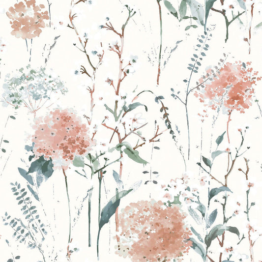 130104 - Pallington Bloom Wallpaper - Plaster Pink - Laura Ashley