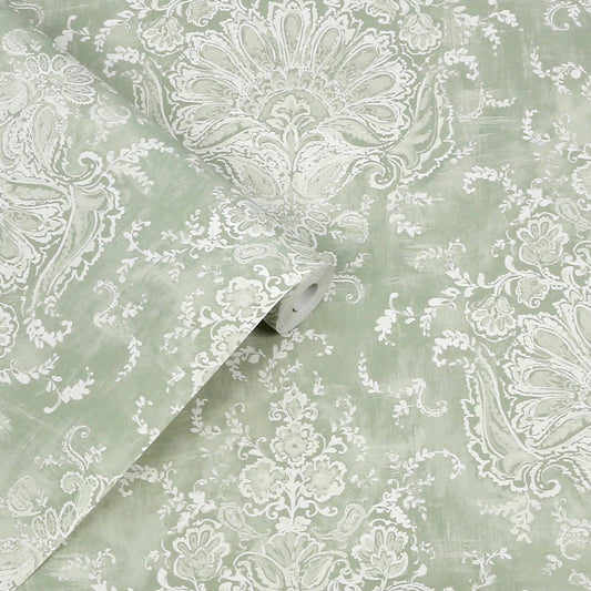 130105 - Maddox Wallpaper - Sage - Laura Ashley