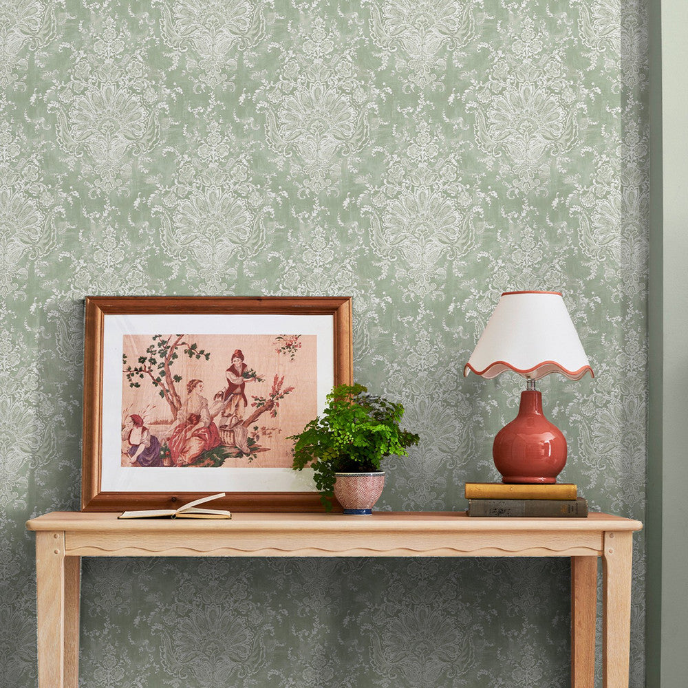 130105 - Maddox Wallpaper - Sage - Laura Ashley