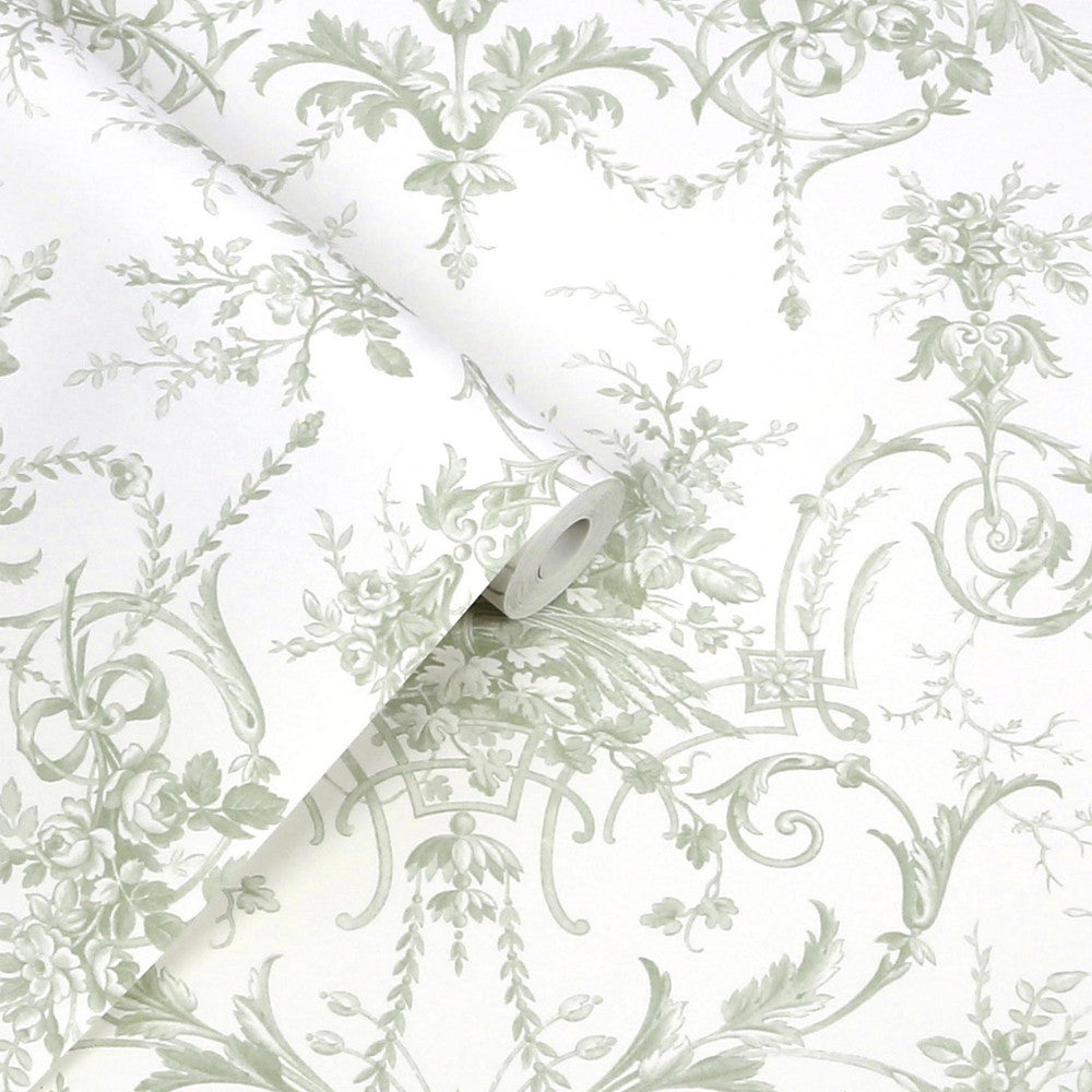 130112 - Tuileries Wallpaper - Sage Green - Laura Ashley