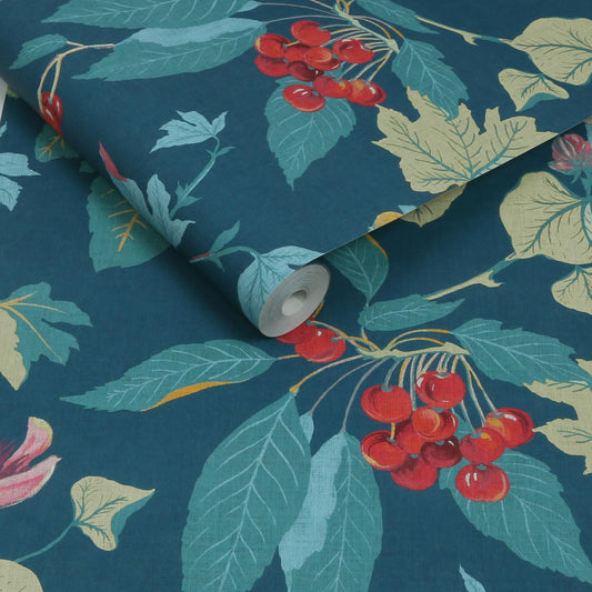 130280 - Craftwork Trail Wallpaper - Navy - Graham & Brown