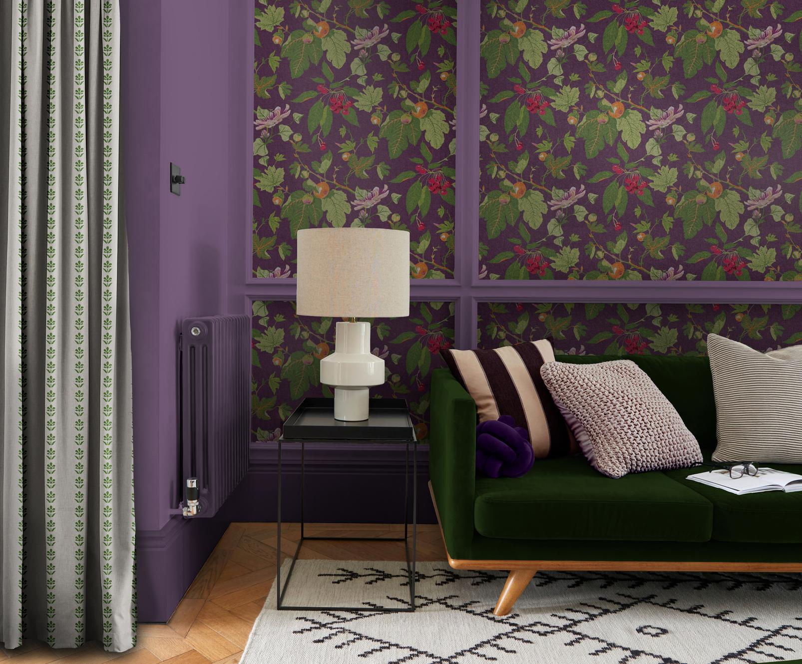 130283 - Craftwork Trail Wallpaper - Plum - Graham & Brown
