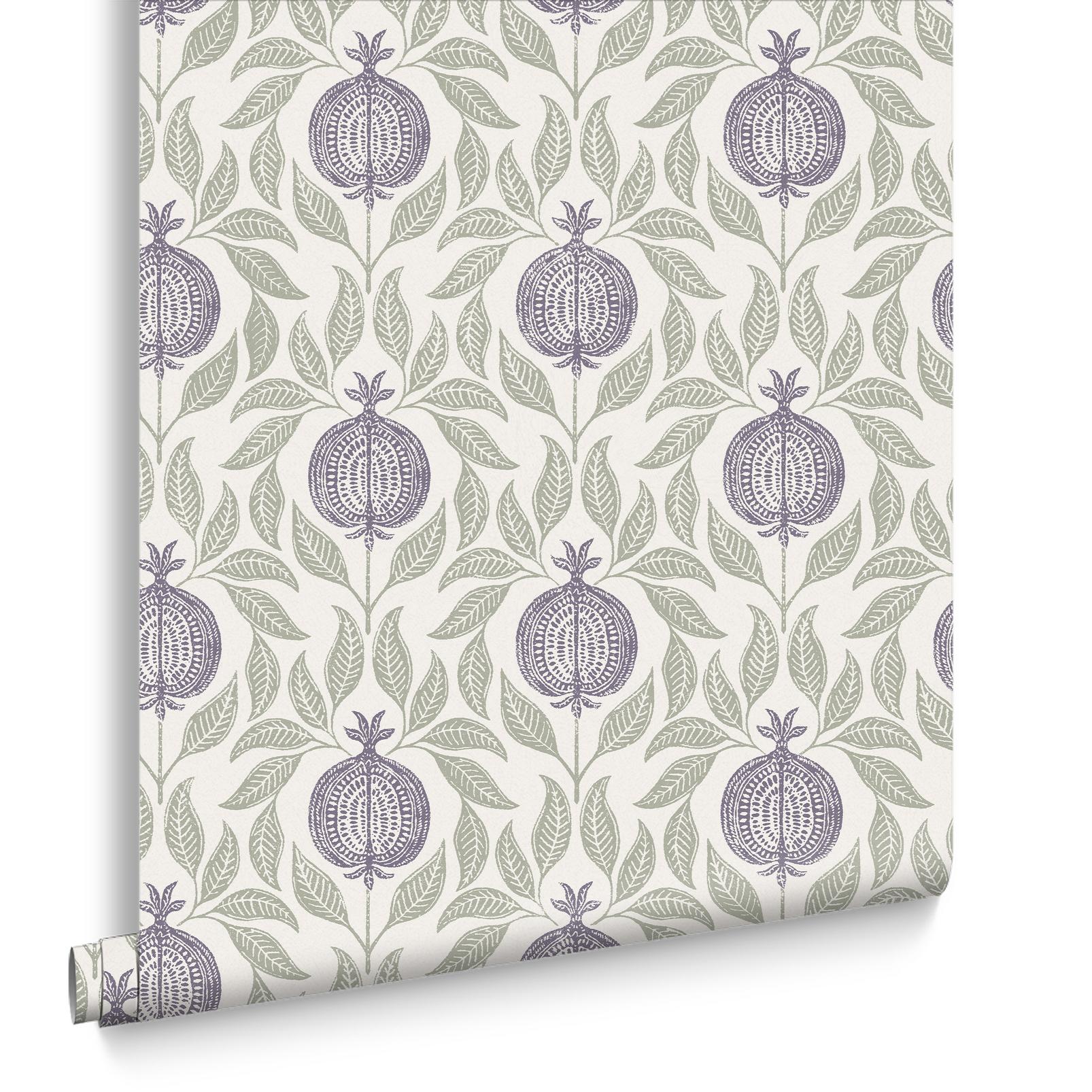 130288 - Apple Of Grenada Wallpaper - Purple & Green - Graham & Brown