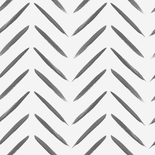 13040 - Chevron Brush Marks  Wallpaper - Black and White - Holden Decor
