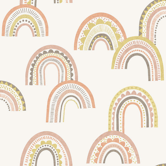 13280 - Boho Rainbow Wallpaper - Blush/Orange - Holden Decor
