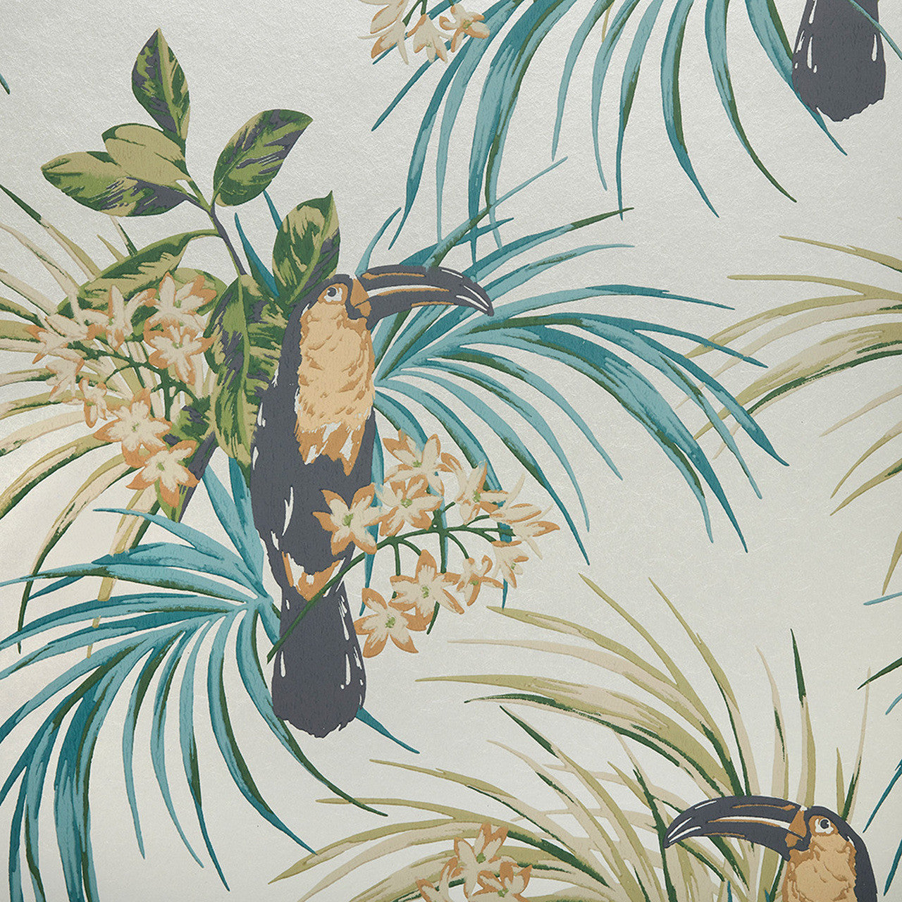 1907-135-03 - Le Toucan Wallpaper - Emerald - 1838 wallcoverings