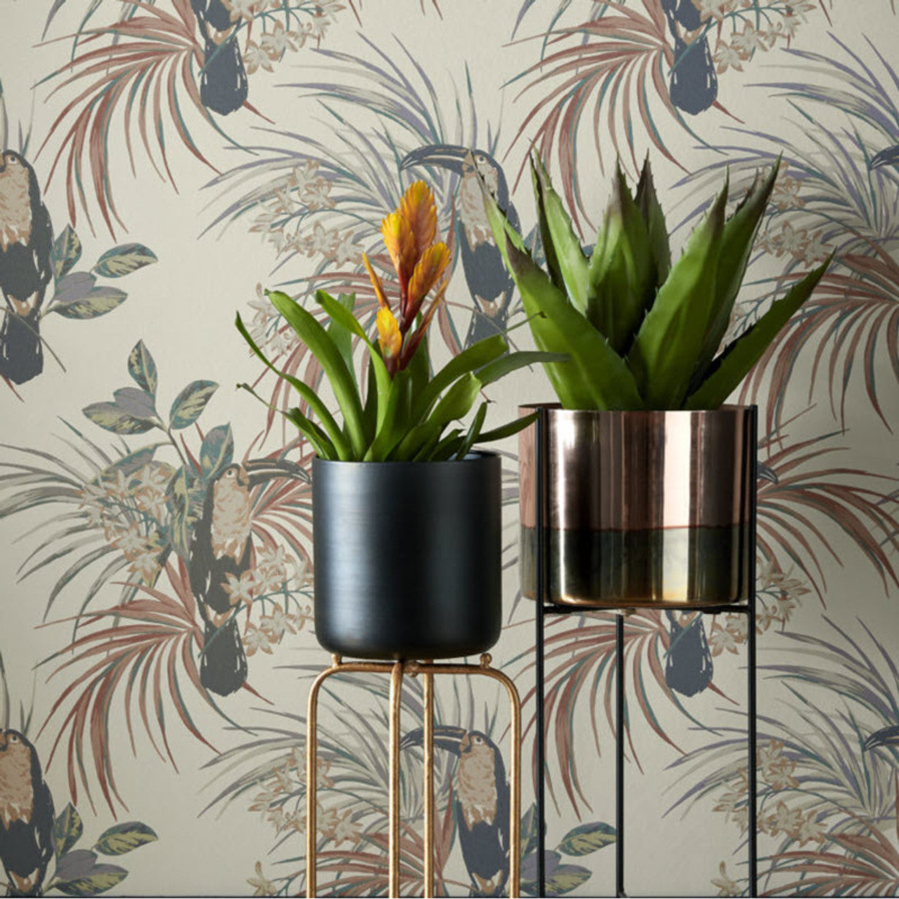 1907-135-04 - Le Toucan Wallpaper - Amber Glow - 1838 wallcoverings