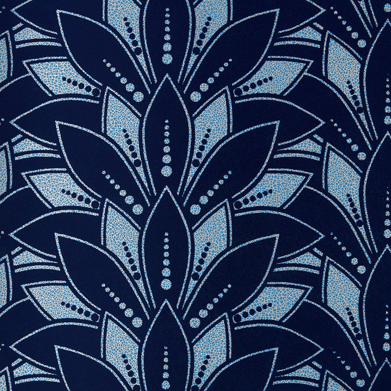 1907-139-01 - Astoria Flock Wallpaper - Midnight - 1838 wallcoverings