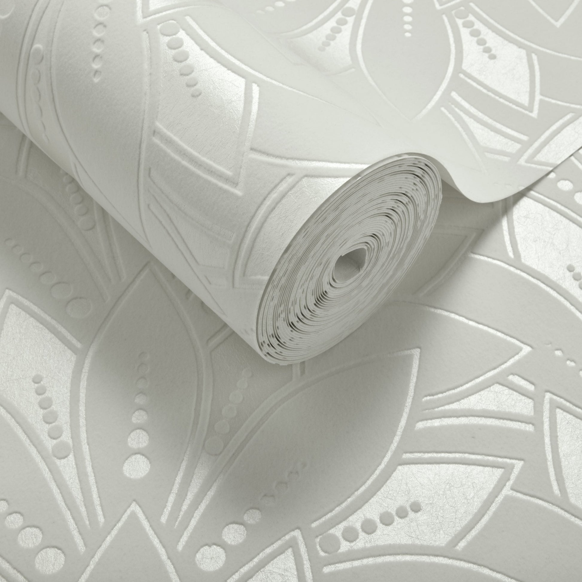 1907-139-02 - Astoria Flock Wallpaper - Ivory - 1838 wallcoverings