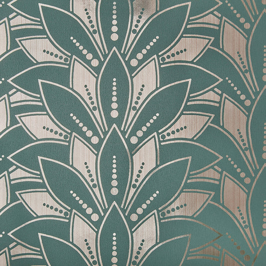 1907-139-05 - Astoria Foil Wallpaper - Neo Mint - 1838 wallcoverings