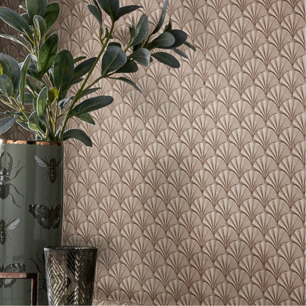 1907-142-04 - Elodie Foil Wallpaper - Burnished - 1838 wallcoverings