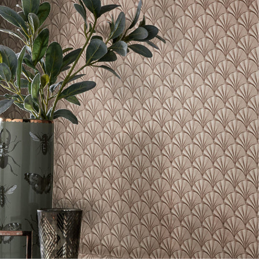 1907-142-04 - Elodie Foil Wallpaper - Burnished - 1838 wallcoverings