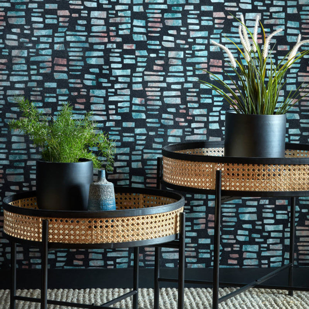 2008-145-02 - Fusion Flock Wallpaper - Mineral - 1838 wallcoverings