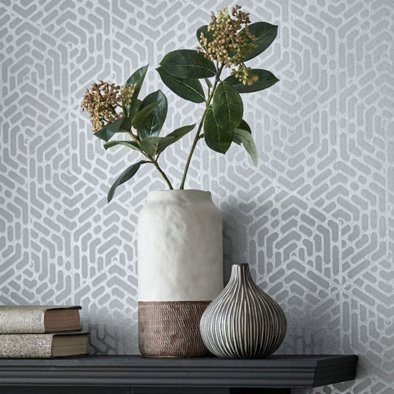 2008-148-01 - Willow Wallpaper - Silver - 1838 wallcoverings