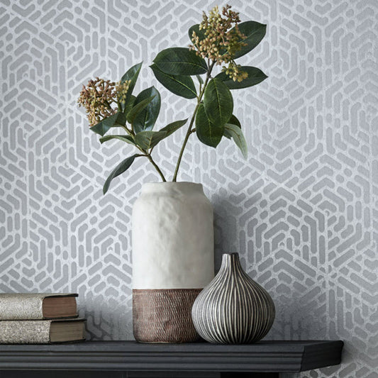 2008-148-01 - Willow Wallpaper - Silver - 1838 wallcoverings
