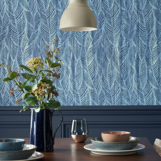 2008-149-01 - Bramble Bead Wallpaper - Blue Dusk - 1838 wallcoverings