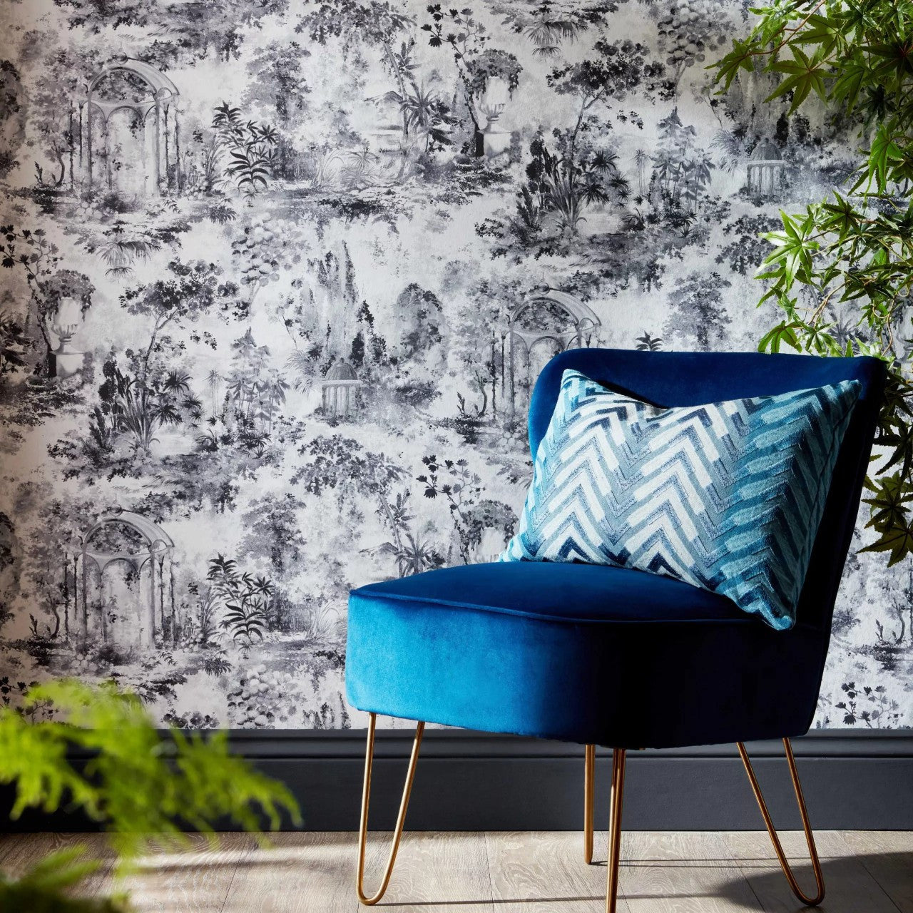 2109-153-03 - Pavilion Wallpaper - Stone - 1838 wallcoverings