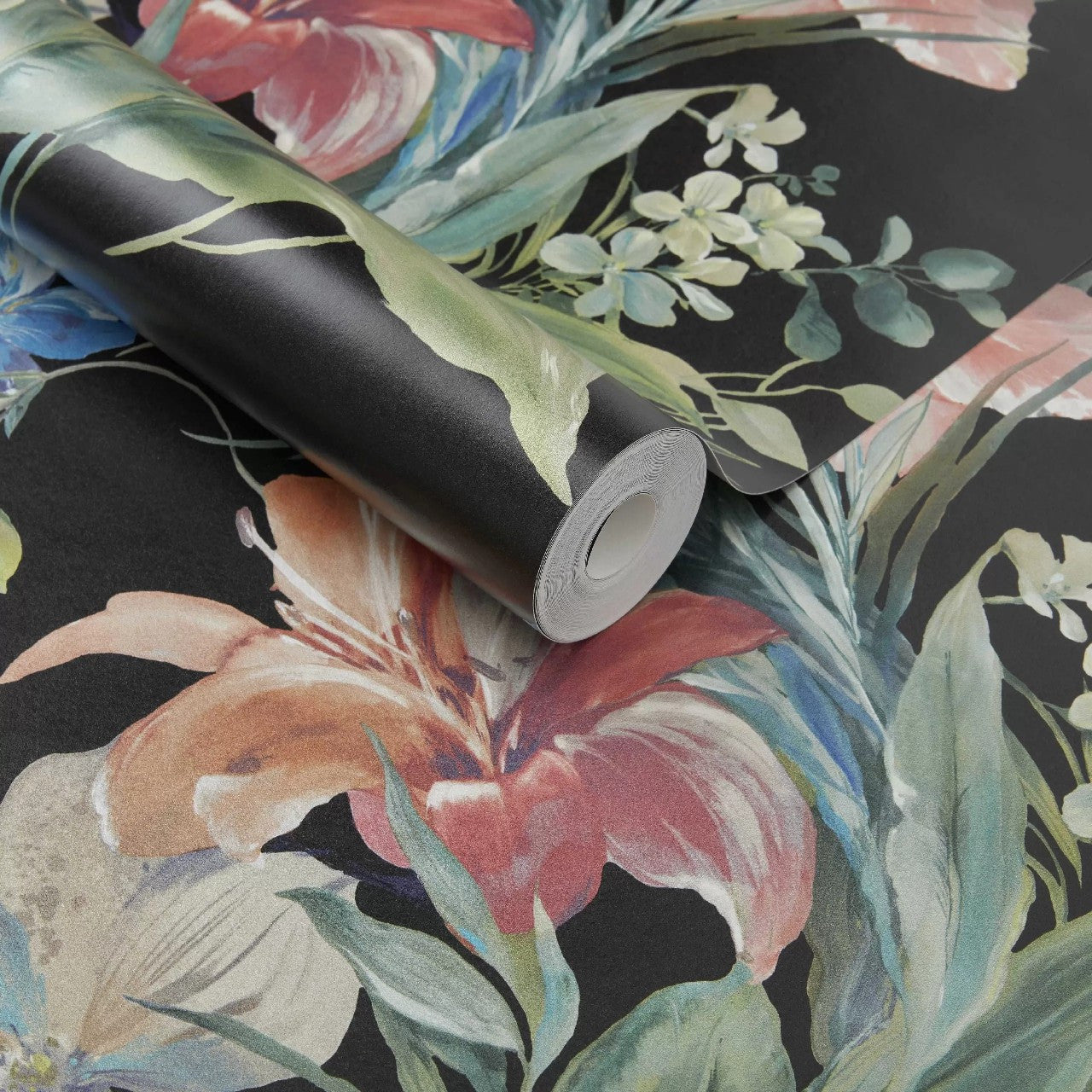 2109-154-03 - Lilliana Wallpaper - Jet Black - 1838 wallcoverings