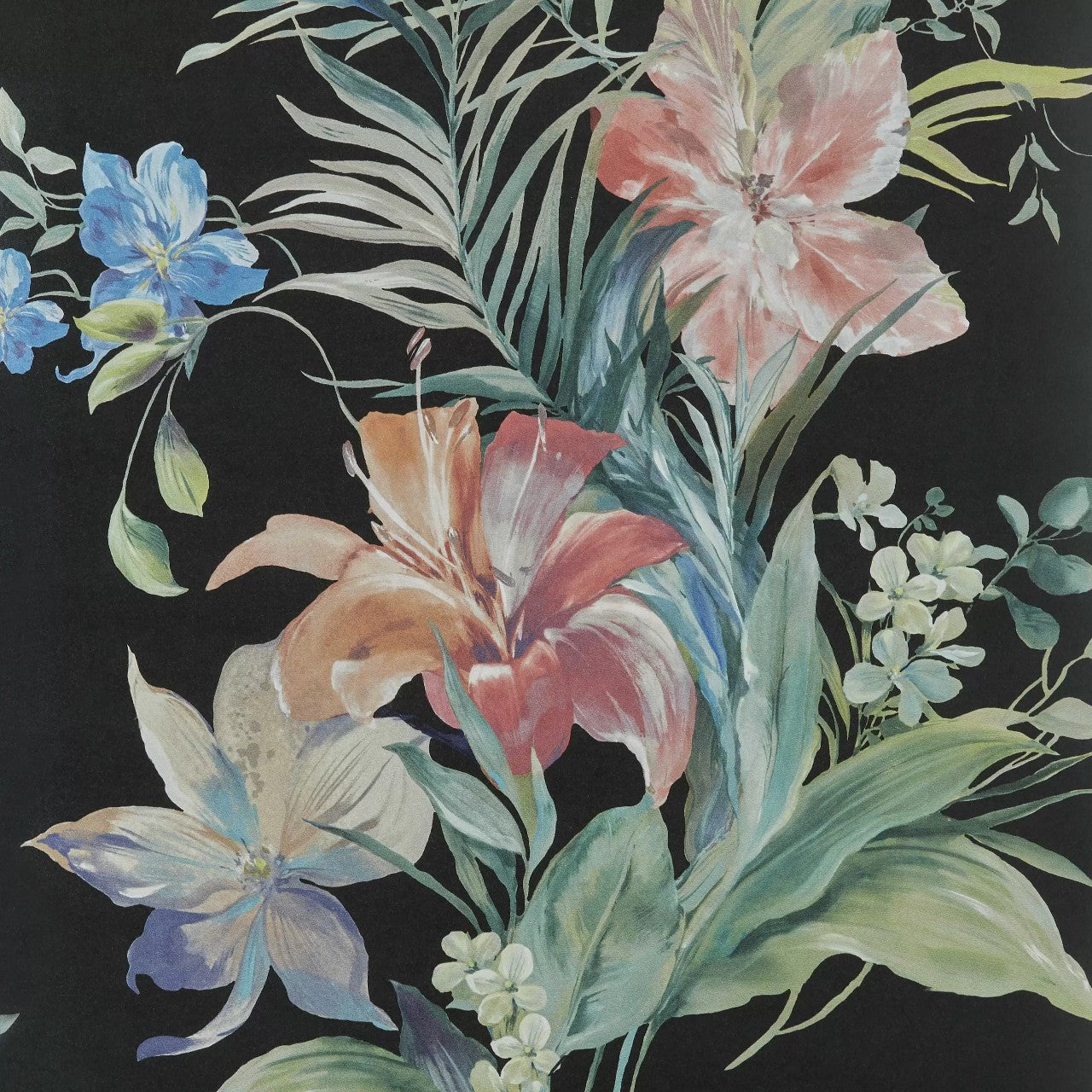 2109-154-03 - Lilliana Wallpaper - Jet Black - 1838 wallcoverings