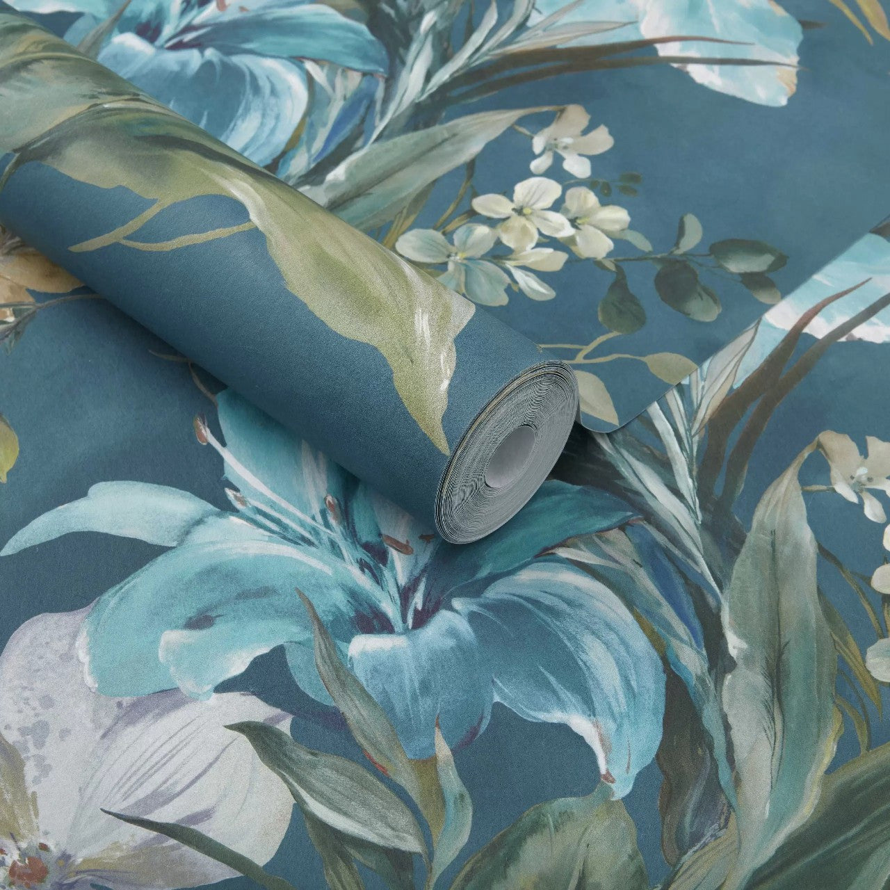 2109-154-04 - Lilliana Wallpaper - Peacock - 1838 wallcoverings