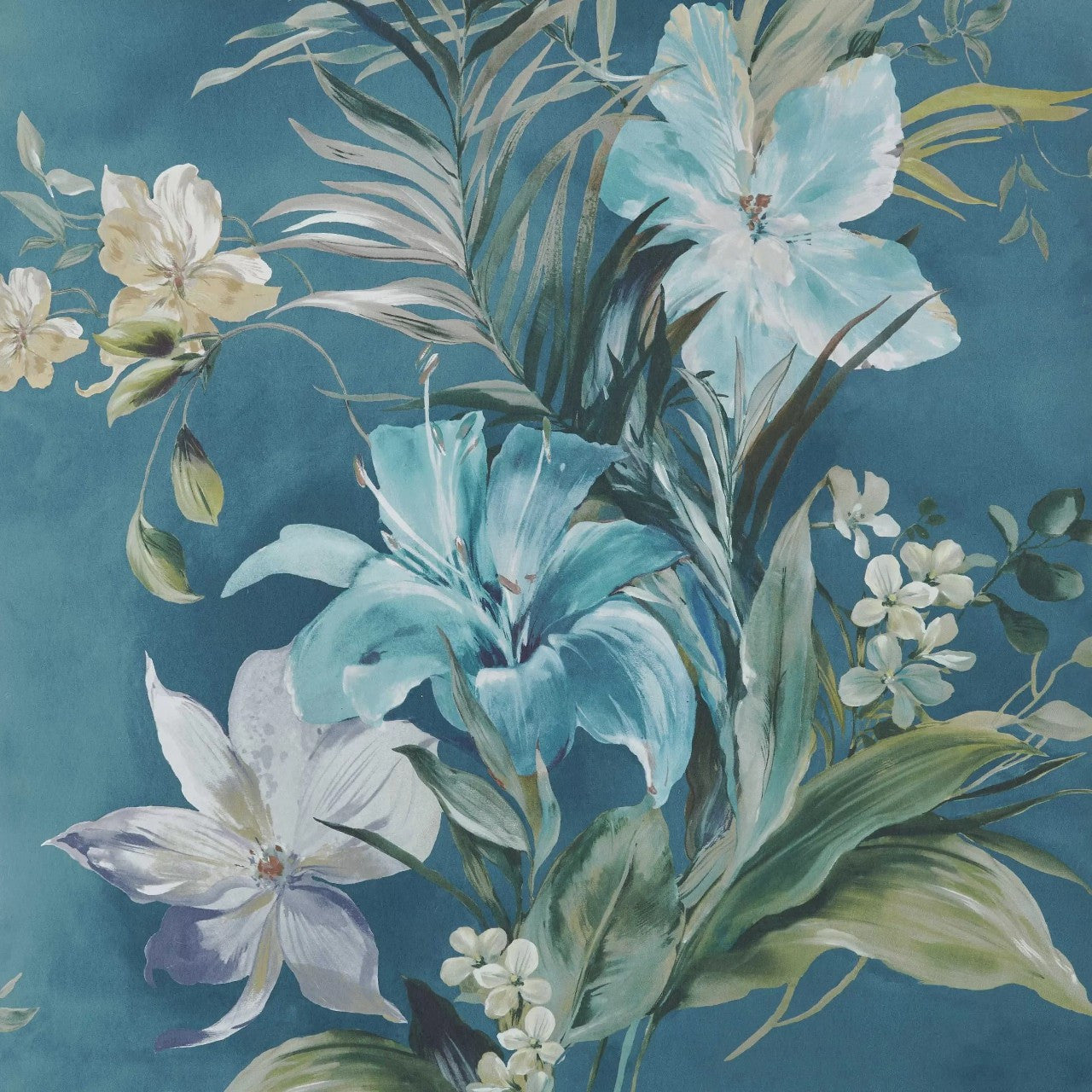 2109-154-04 - Lilliana Wallpaper - Peacock - 1838 wallcoverings