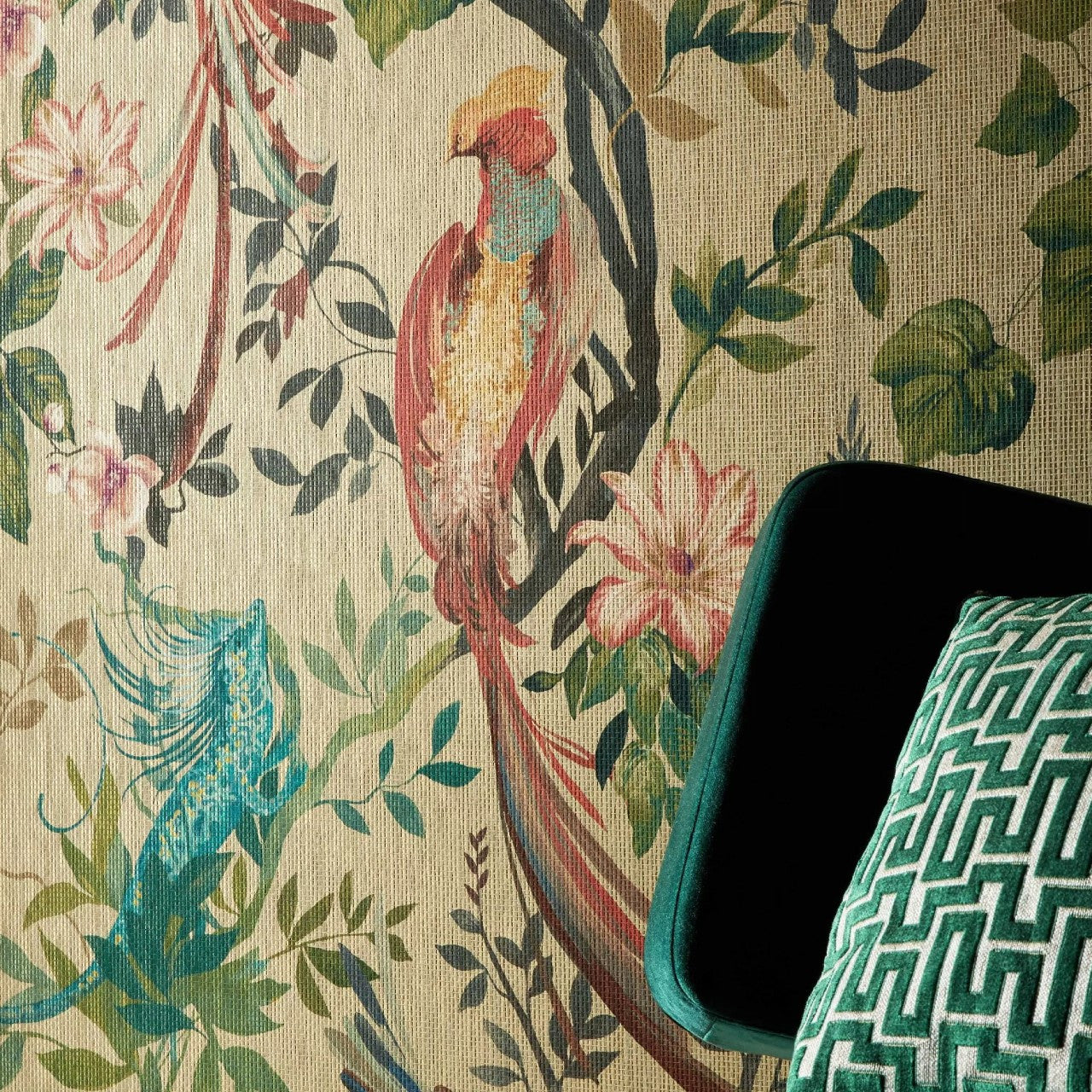 2109-157-01 - Bird Sonnet Wall Mural - Lacquer - 1838 wallcoverings