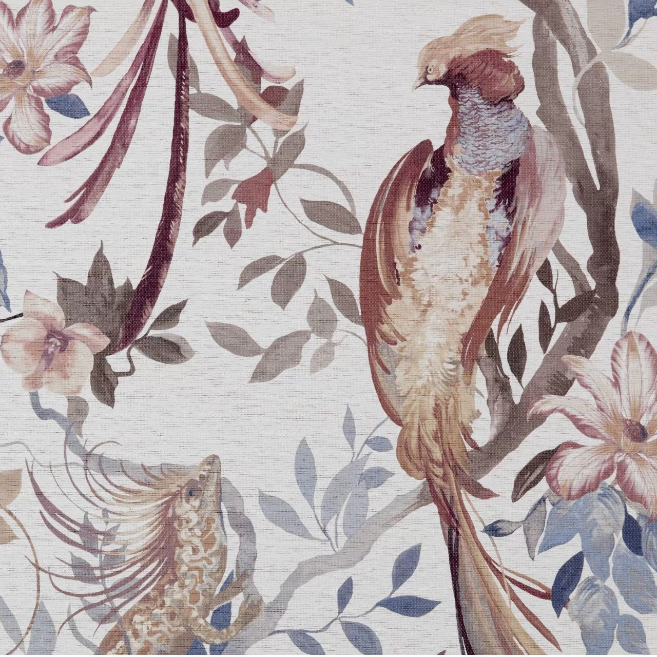 2109-157-02 - Bird Sonnet Wall Mural - Chambray - 1838 wallcoverings