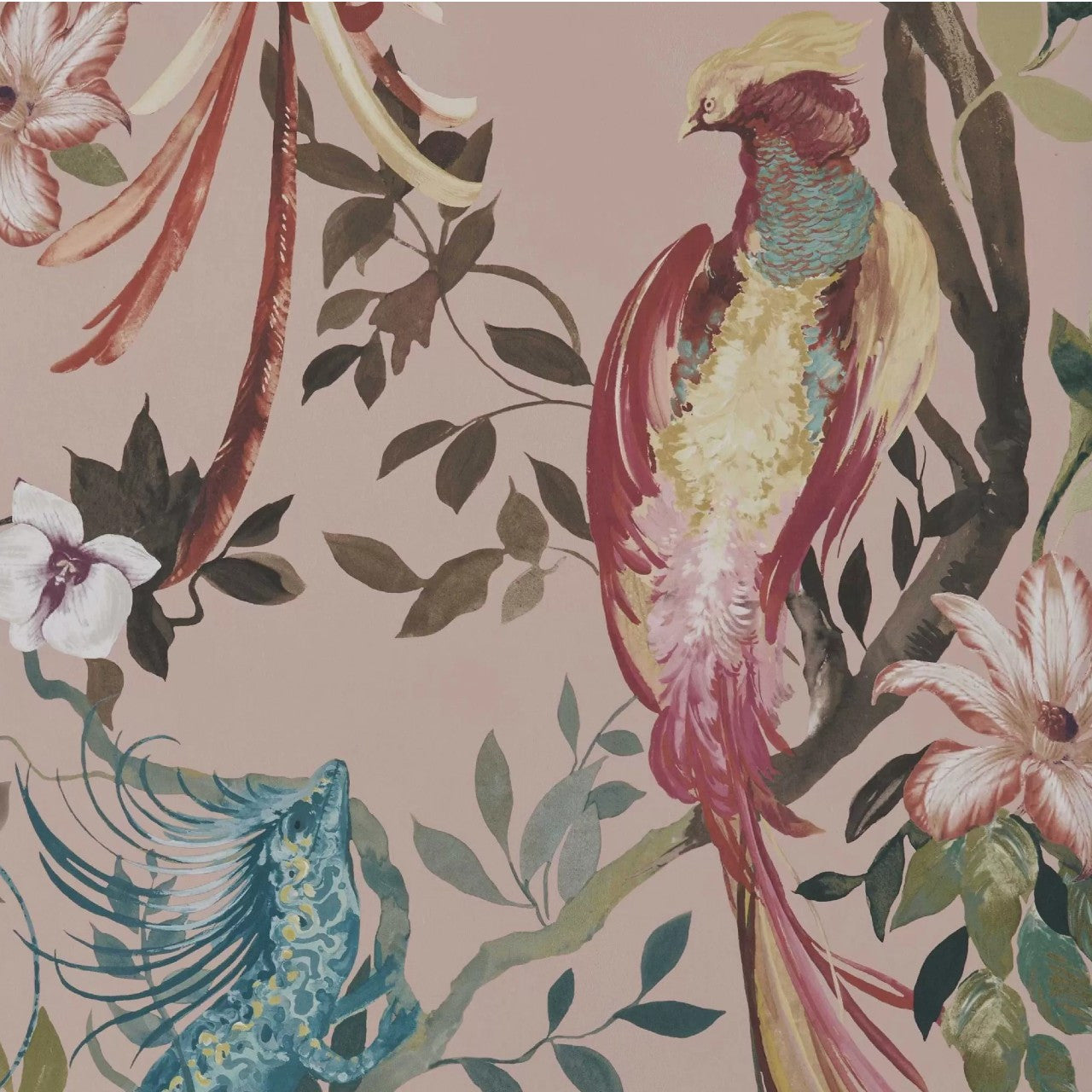 2109-157-03 - Bird Sonnet Wallpaper - Blush - 1838 wallcoverings