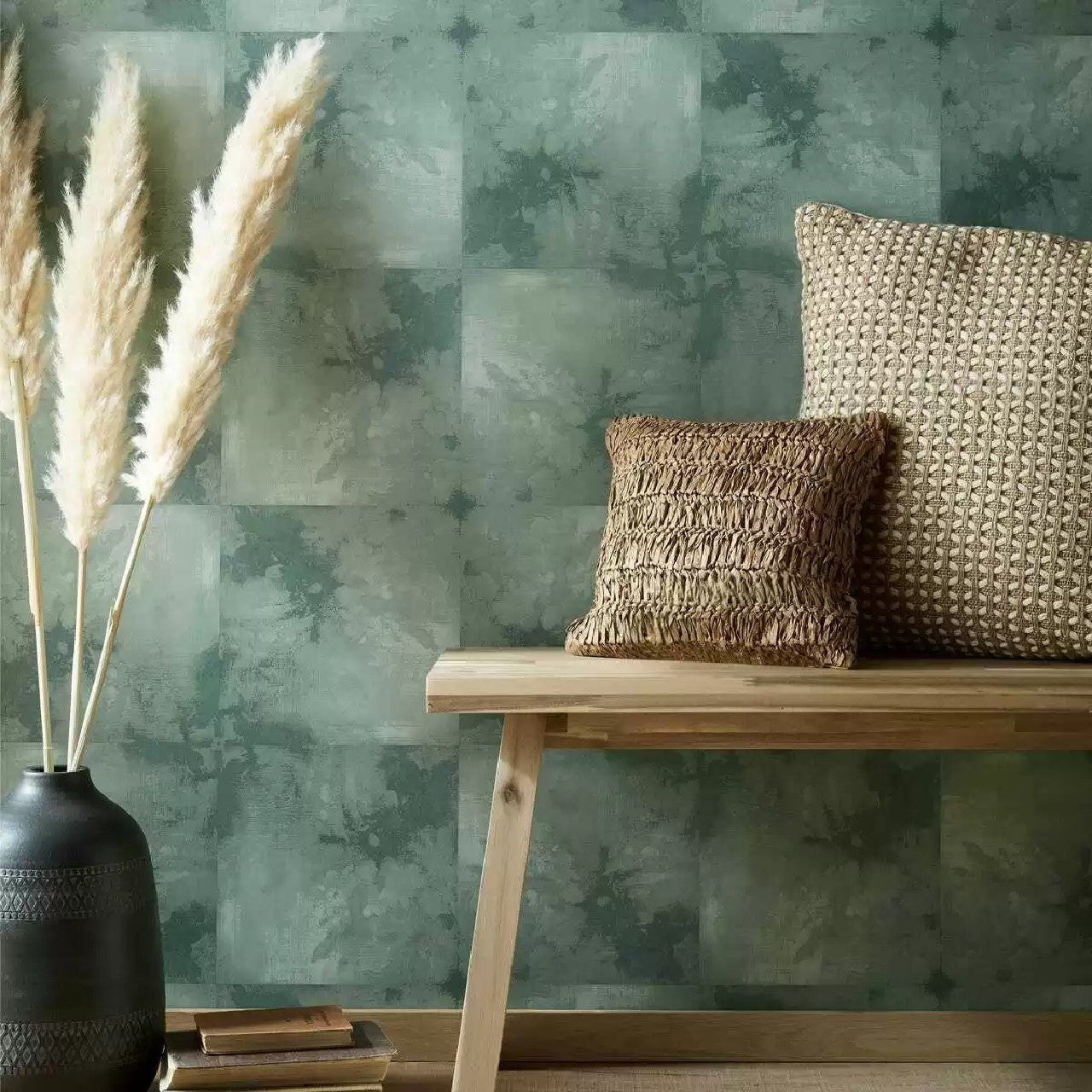 2210-164-01 - Crystalline Wallpaper - Emerald - 1838 wallcoverings