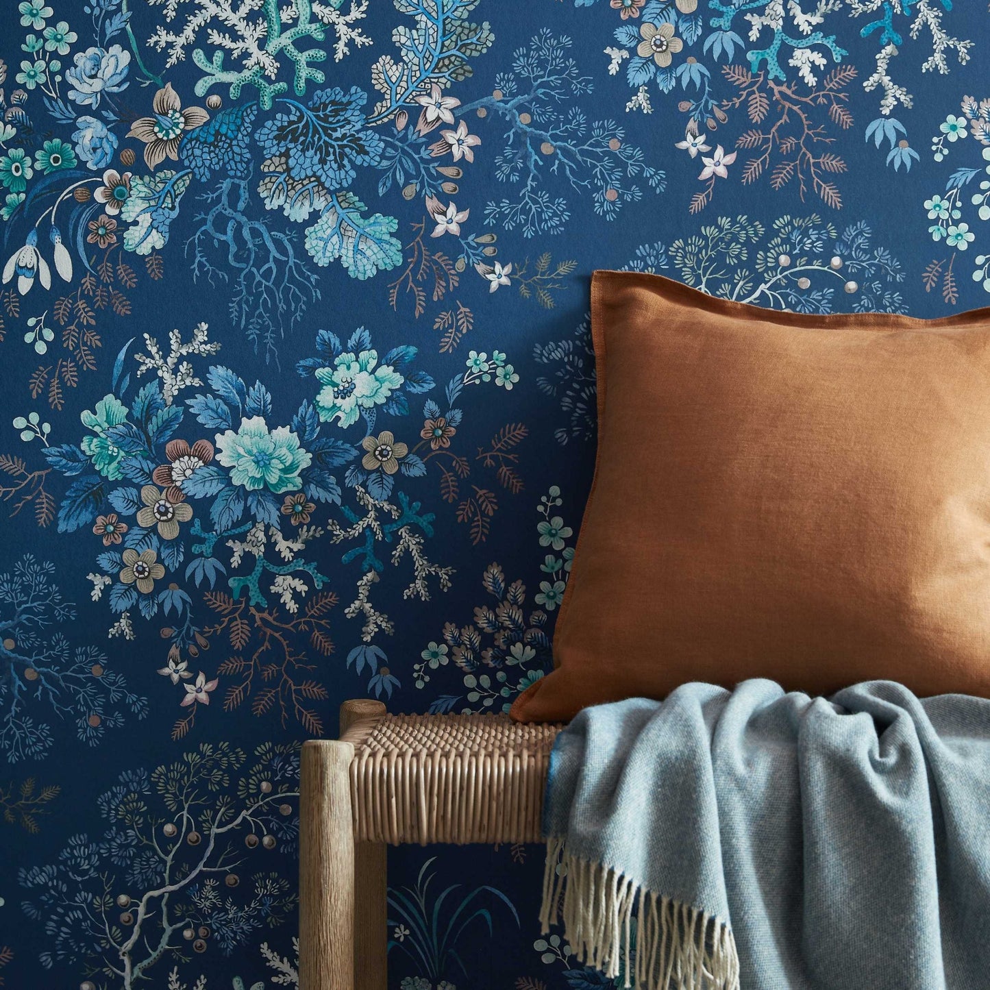 2311-166-03 - Kilburn's Coral Wallpaper - Ocean Blue - 1838 wallcoverings