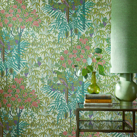 2311-167-01 - Macaw Wallpaper - Olive - 1838 wallcoverings